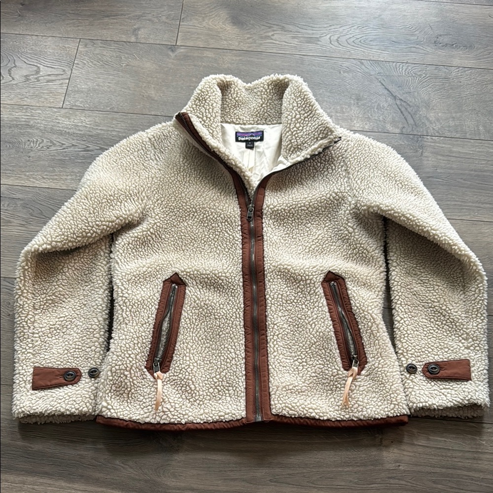 Patagonia Cream and Brown Sherpa Jacket